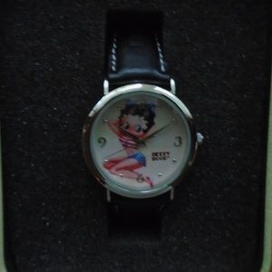 NEW IN BOX & TIN~BETTY BOOP WATCH~BLACK~GLAMOROUS